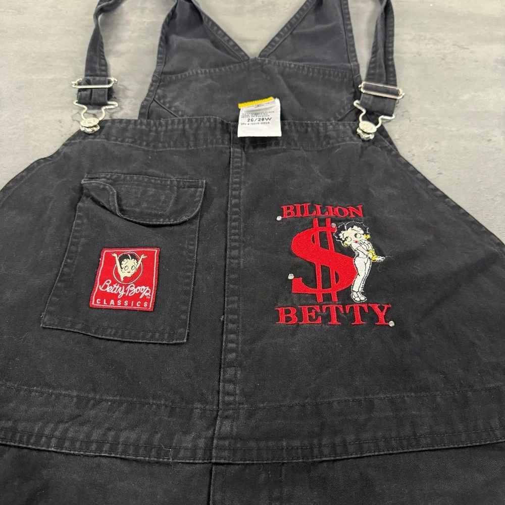 Freeze Betty Boop Shortalls Women 26/28W Black Billion Dollar Betty Vintage 2002